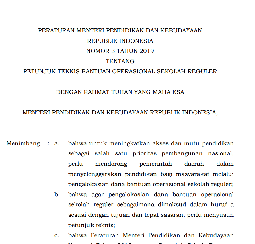 DOWNLOAD JUKNIS BOS (BANTUAN OPRASIONAL SEKOLAH) TAHUN 2019 - Diens Blog