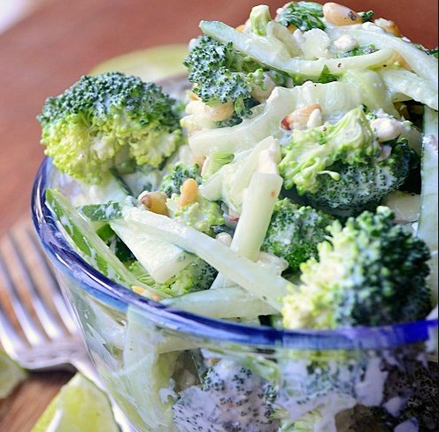 CUCUMBER BROCCOLI SALAD #vegetarian #partyrecipe