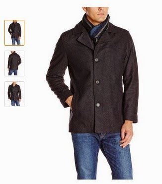 Perry Ellis Men's Scarf Coat