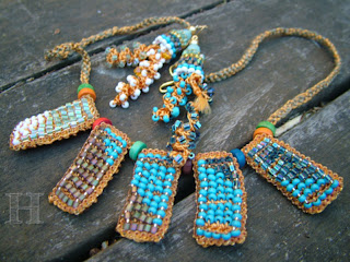 Beaded Crochet Necklace and Earrings - ClearlyHelena