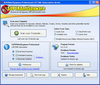 SUPERAntiSpyware Professional X Terbaru Full Version