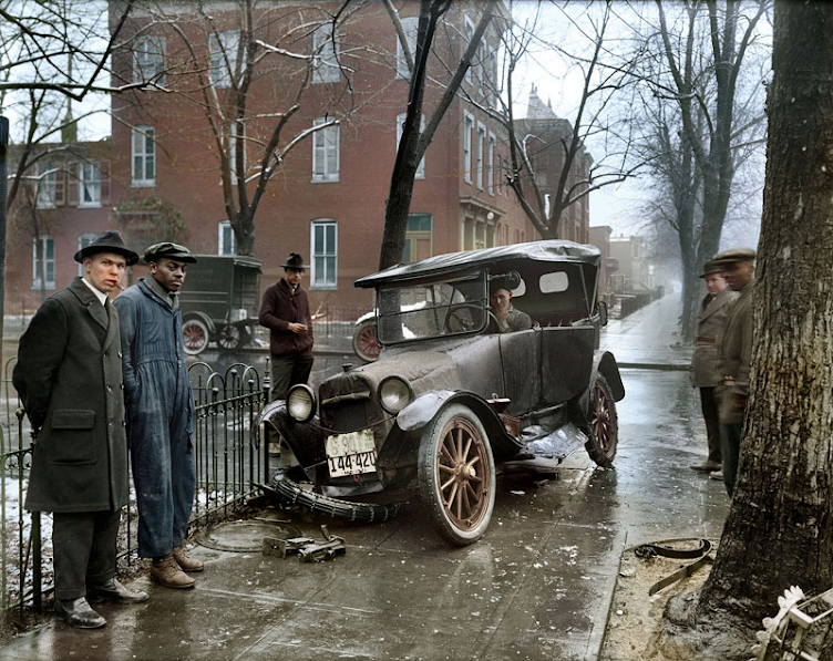 Auto Wreck in Washington D.C, 1921.