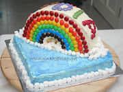 Her first answer was rainbow cake. So, I thought of making her an upright . (upright rainbow cake )