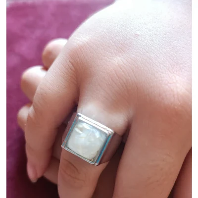 Nhẫn bạc đúc đá trắng size 19.3 mm