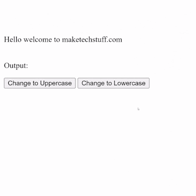 convert text to uppercase and lowercase