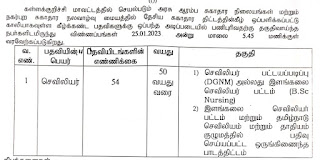 Kallakurichi DHS Recruitment 2023 54 Staff Nurse Posts