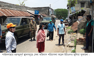 পাইকগাছায় সামাজিক দূরত্ব বজায় রাখতে বিভিন্নস্থানে সেনাঅভিযান