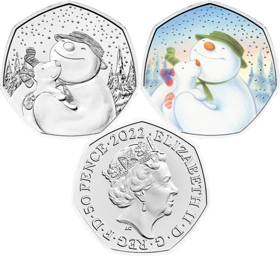 United Kingdom 50 pence 2022 - The Snowman and The Snowdog