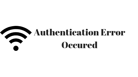 Authentication error occurred