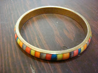 Rainbow Brass Bangle Bracelet by hotGlued