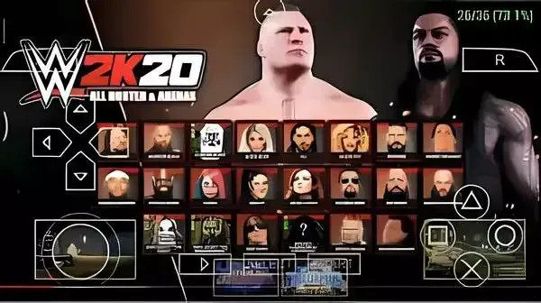 karakter wwe 2k20 psp