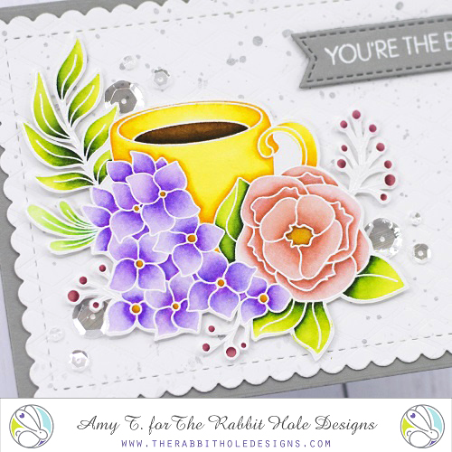 Spring Coffee Stamp Set, Mesh - Optical Illusion Stencil, Thanks - Scripty Stamp Set by The Rabbit Hole Designs #therabbitholedesignsllc #therabbitholedesigns