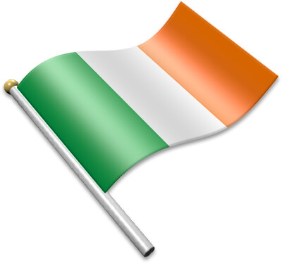 The Irish flag on a flagpole clipart image