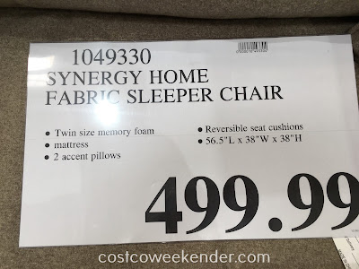 Deal for the Synergy Home Fabric Sleeper Chair at Costco