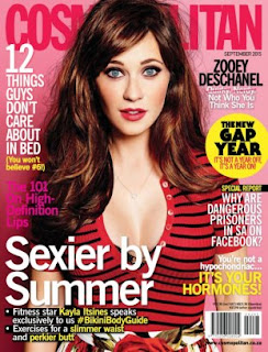 Cosmopolitan South Africa Magazine- Zooey Deschanel on Cover