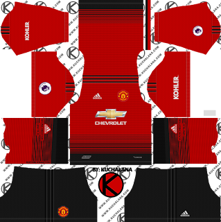  Yang akan saya share kali ini adalah termasuk kedalam home kits Manchester United 2018/19 Kit - Dream League Soccer Kits