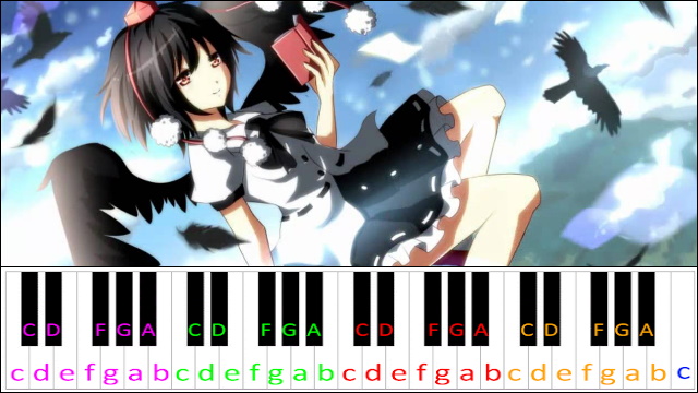 Wind God Girl (Touhou) Piano / Keyboard Easy Letter Notes for Beginners