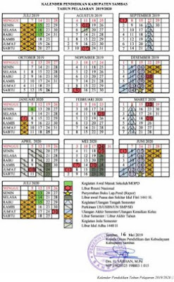 Kalender Pendidikan 2019/2020 Kalimantan Barat