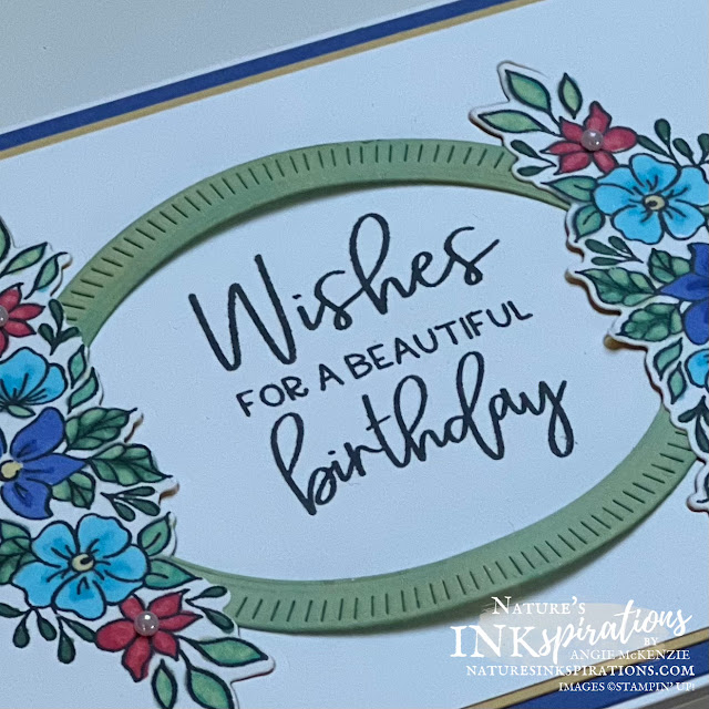 Framed Florets Milestone Birthday Card (close-up) | Nature's INKspirations by Angie McKenzie