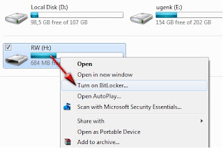 Cara Membuat Password pada Flashdisk (Turn on BitLocker) di Windows 7