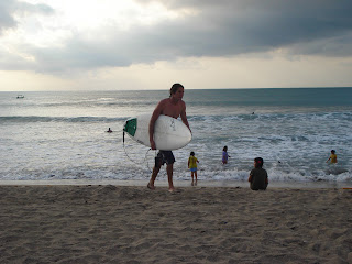 kuta beach is good for surfers and families