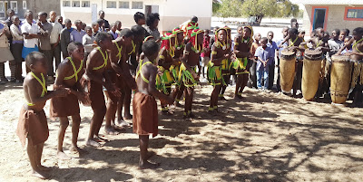 Cultural presentation by learners from Mbeyo Primary School