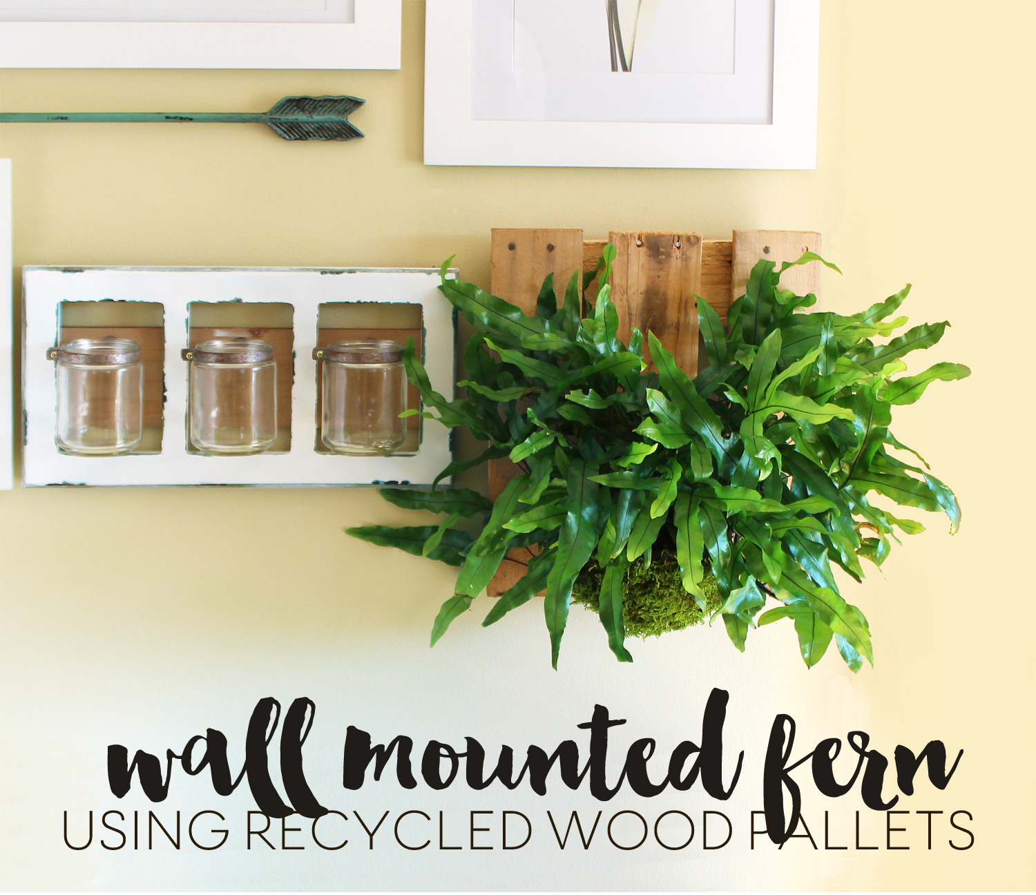 DIY wall mounted pallet fern