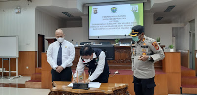 Pemkab Muara Enim MoU Dengan Polres dan Kejari 