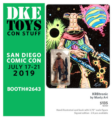 San Diego Comic-Con 2019 Exclusive KRBtronic Star Wars Figures with Hand Illustrated Card Backs by Manly Art x DKE Toys