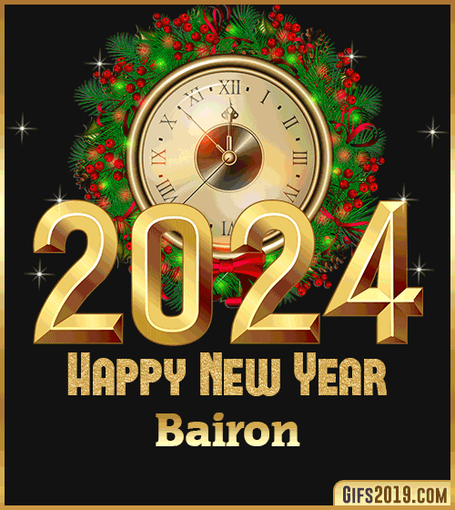 Gif wishes Happy New Year 2024 Bairon