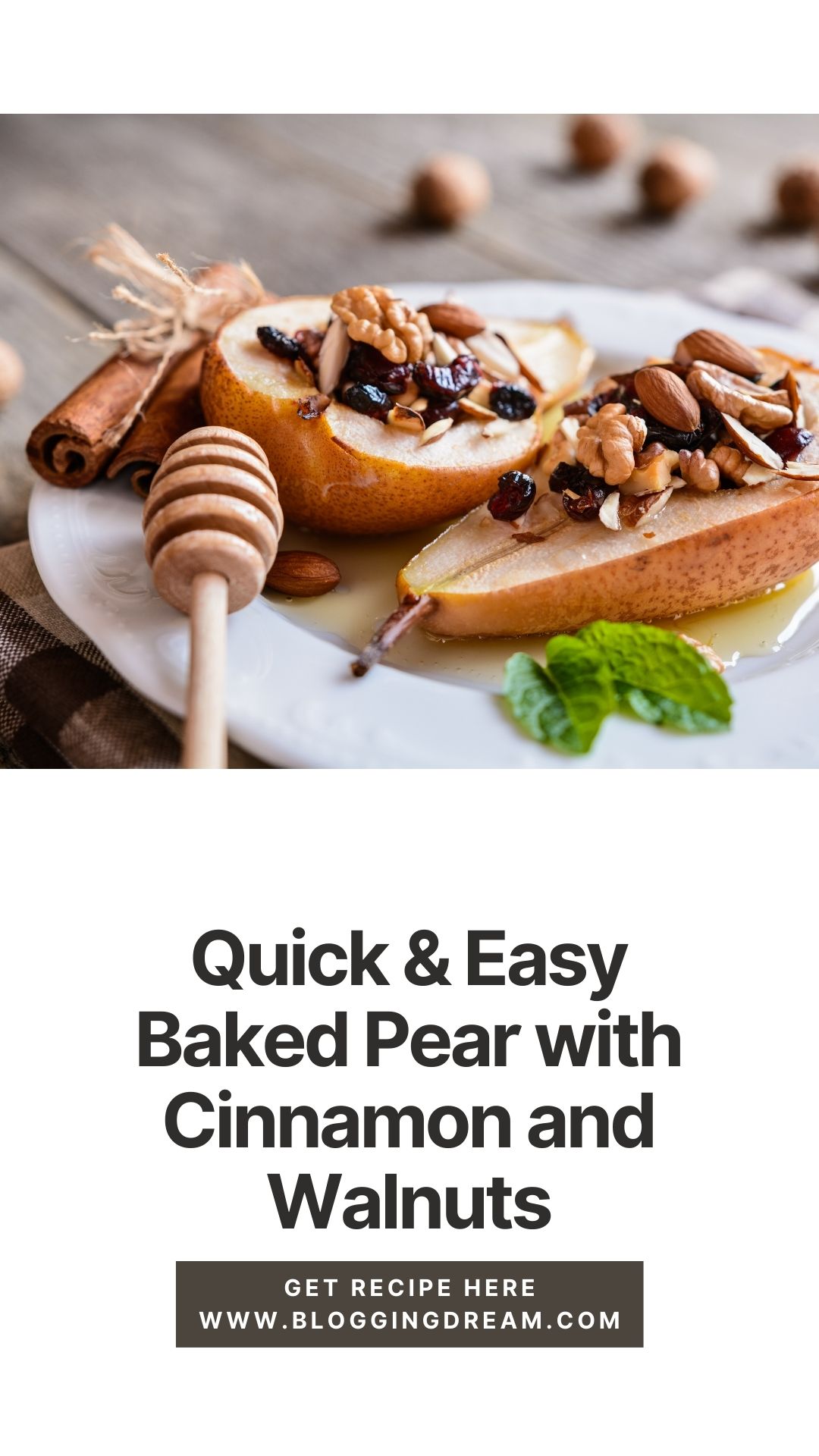 Baked Pear with Cinnamon and Walnuts