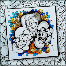 Helen's Jouney A-Z with Letter C for Crumpled Roses with additional tangle patterns Nzeppel, Hollibaugh, Pintemps and Tipple