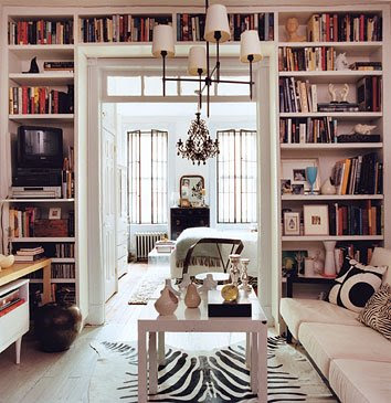 Bookshelves in Living Rooms - Domino Magazine