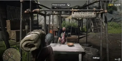 Arthur trying to sell animal at butcher