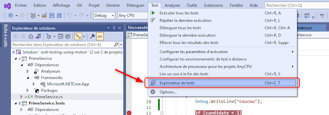 MSTest avec Visual Studio