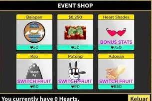 2023 Blox fruit valentine shop Shop NPC 