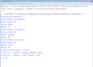 Python program to create a dictionary with the roll number, name and ...