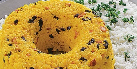 Arroz com açafrão e amêndoas