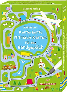 50 Karten: Kunterbunte Mitmach-Karten für das Handgepäck: mit abwischbarem Stift