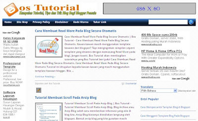Tampilan Lama Template Blog Bos Tutorial