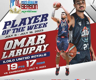 Omar Larupay Is MPBL Player Of The Week From 9-16 Jauly 2023