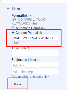 How to use 'Custom Permalink' feature in blogger for On-Page SEO.