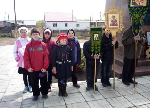 На открытии памятника святому Георгию Победоносцу. 6 мая 2009 года.