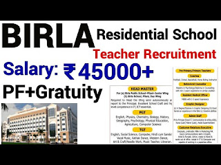 Birla School Vacancy 2022-23 Apply Now