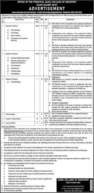 Saidu Teaching Hospital Jobs 2021