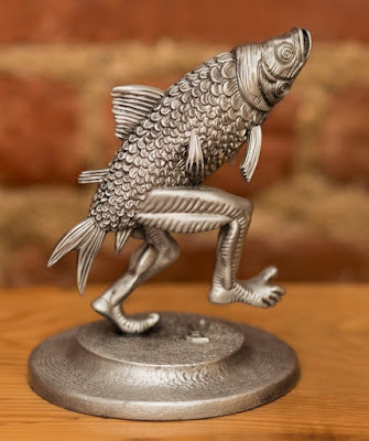 Walking Fish Pewter Statue by Jim Pollock x Bottleneck Gallery