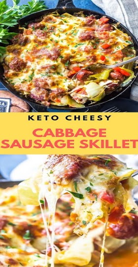 Keto Cheesy Cabbage Sausage Skillet Recipe