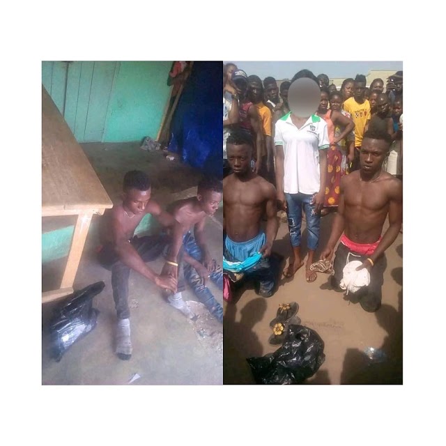 Pictures: Two Young Boys Nabbed Stealing Female Underwear in Delta