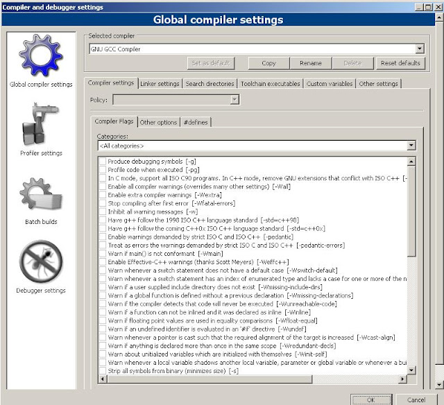 codeblocks compiler and debugger window