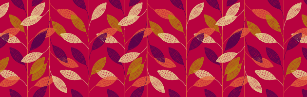 赤や紫を基調にした大人の雰囲気のリーフパターン | 葉っぱのイラストをモチーフにしたパターン素材色々。商用可。
